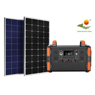 China Do poder solar 1KW RoHS do gerador do agregado familiar central elétrica de energias solares portátil de acampamento à venda