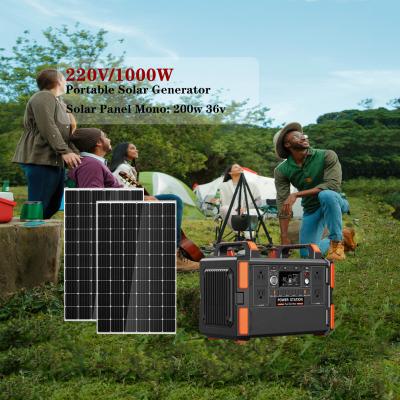 China gerador solar de acampamento portátil da emergência impermeável do sistema do painel 1000W solar à venda