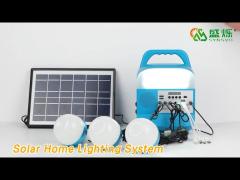 Mini LED Solar Home Lighting System Portable Dual USB For Cell Phone