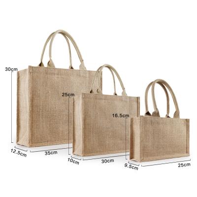 China Factory Supply China Manufacturer Wholesale Low Moq Handled Tote Jute Bag Custom Shopping for sale