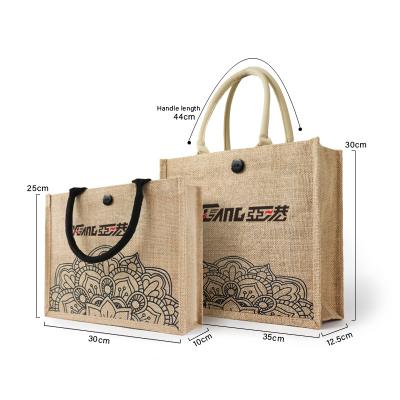 China Handled Jute Tote Bag Manufacturer Wholesale Custom Natural Recycled Shopping Bag for sale