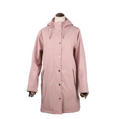 China Waterproof Outdoor hooded jacket waterproof winter clothing wear PU Padded raincoat OEM service for sale