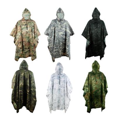 China Pvc Wholesale outdoor riding mountaineering poncho cle hunting biamouflage multifunctional one-piece bionic waterproof raincoat for sale