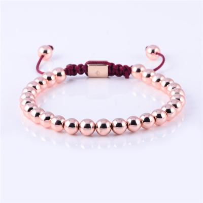 China High polished; Matte Finished 2022 24 K Rose Gold Jewelries Bead Adjustable Bracelets for sale