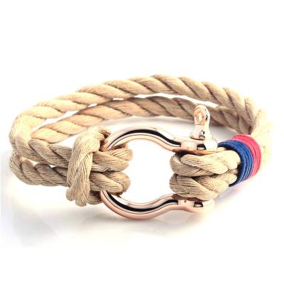 China High polished; Matte Finished Hot Fashion Jewelry Charm Bracelet Rose Gold Screw Clasp Rope for sale