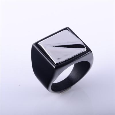 China Casual/Sporty Black Plated Stainless Steel Ring For Men for sale