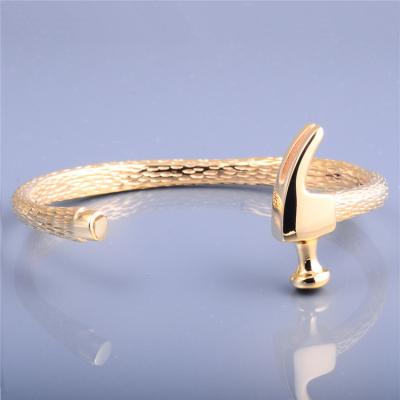 China High polished; Matte Finished Personalized Engraved Druzy Gold Plated Hammer Jewelry Bracelet for sale