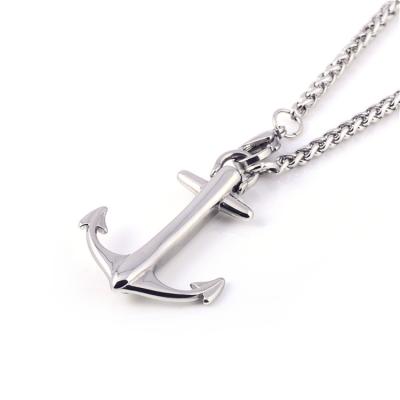 China Stainless Steel Casual/Sporty Silver Anchor Silver Necklace for sale