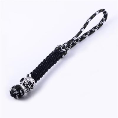 China High polished; Matte Finished Unique Design Fashion Devil Face Nylon Braided Key Chain for sale