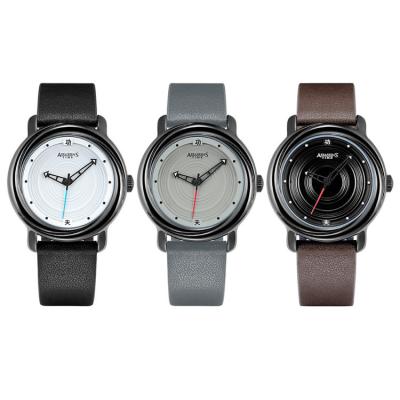 China Good Quality Gray Black Chinese Jewelry Leather Alarm Watches for sale