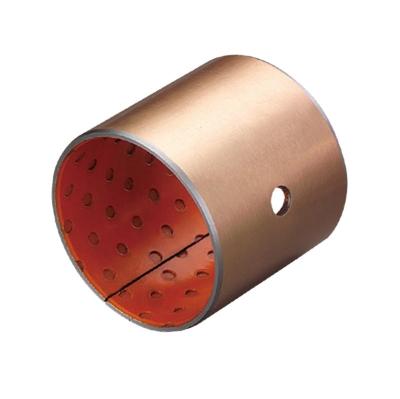 China Material of construction shops factory price lubricating bushings hardware structure is steel + bronze + POM (orange) outside surface plating is copper plating for sale