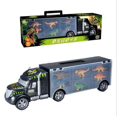 China Gift Dinosaur Transport Carrier Vehicles Toy Set with 6 Dinosaurs or 6 Mini Cars Truck Toy Cars for Boys and Girl for sale