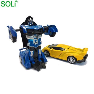 China Toy Wholesale Promotional Alloy Pull Back Diecast Transformation Toys Diecast Robot Car Toys For Children for sale