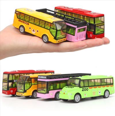 China Diecast Model Alloy Bus Car Toy School Bus Toy 1:32 Double Platform Car for sale