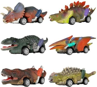 China Diecast Toy Cars 6 Pack Dino Toys Dinosaur Toy Pull Back For Kids for sale