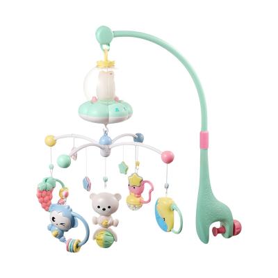 China Wholesale Plastic Baby Rattle Toys Baby Head Bed Soothe Spins Hanging Bed Bell Toys for sale