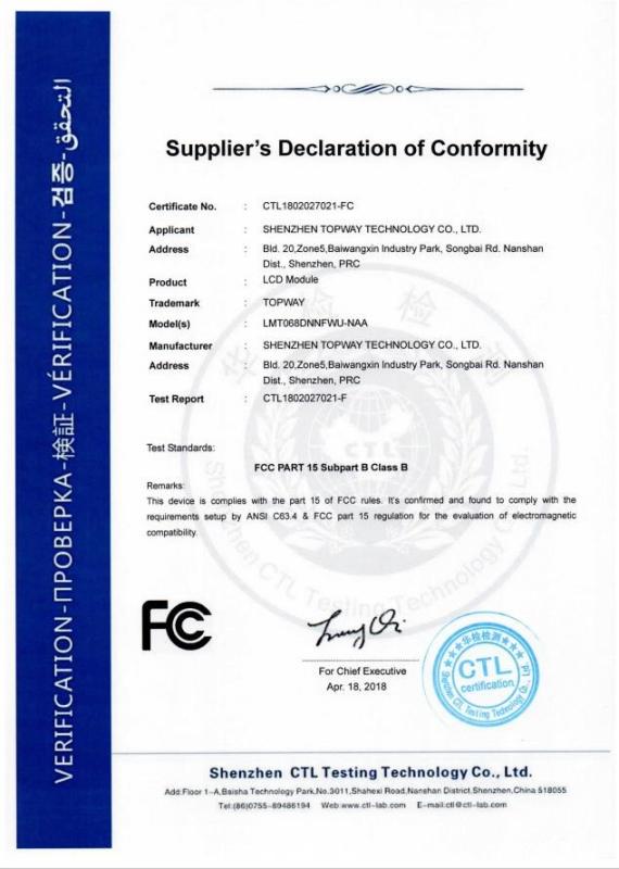 FCC - Shenzhen Topway Technology Co., Ltd.