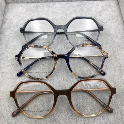 China For Custom Logo Polygon Eyeglasses Frames Handmade acetate reading glass eyeglasses frames for men and women CS22095M for sale