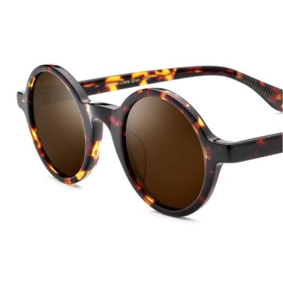 China 2021 Unisex Round Sunglasses Tortoiseshell Glass Sun Glasses Luxury Acetate Stock Sunglasses for sale