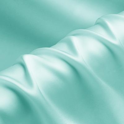 China Breathable Luxury Silk Satin Fabric 19mm Silk Satin Fabric 114cm Width NO.12 Color Channel Blue for sale