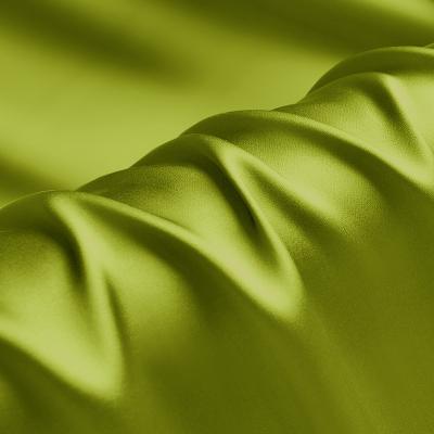 China NO.46 Width Single Color Organic Silk Fabric 114cm Satin Silk Fabric 19mm Yellow Green for sale