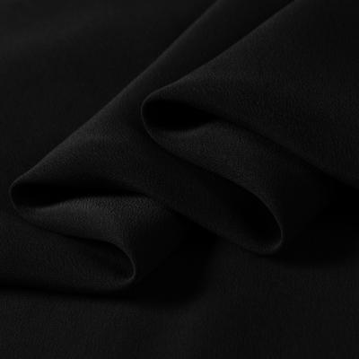 China Sustainable Silk Fabric 30mm 114cm Width Crepe De Chine De No.03 Black Color Heavy Sale By The Yard for sale