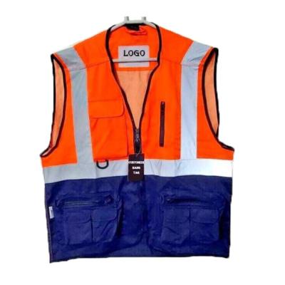 China Anti-Wrinkle Comfortable And Durable Men's Color Block Fabric Cotton Utility Vest With Universal Pockets for sale