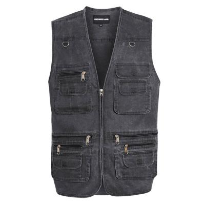 China Anti-wrinkle Regular Outdoor Fishing Camping Traveling Hiking Denim Men's 100% Brand New High Quality Vest for sale