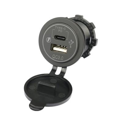 China etc. type bus loader A93 Car 12V -24V PD USB C and Type A QC3.0 USB Socket for sale