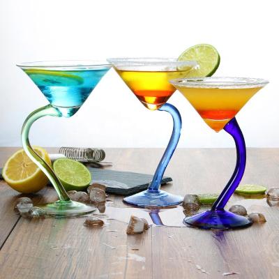 China Have In Stored Handmade Blue Cocktail Champagne Glass New Design Goblet Wine Glass Goblets For Wedding Party Banquet for sale