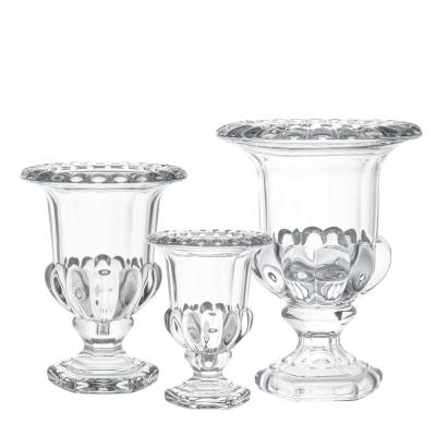 China Modern Professional Custom Aesthetic Household Glassware Factory Gold Tabletop Vases for Wedding Centerpieces for sale