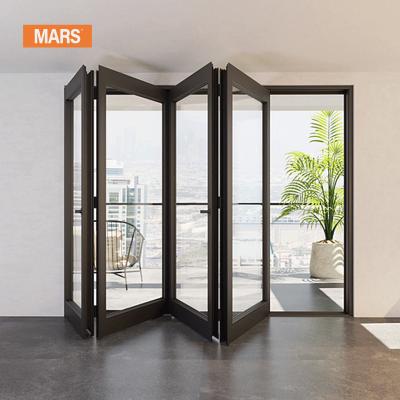 China Wholesale Folding Screen March New Advertised Modern Bi Fold Glass 6 Panel Aluminum Bi Fold Doors For Home for sale