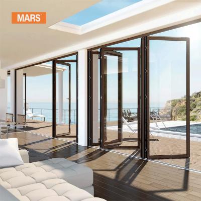 China High Quality Standard Exterior Aluminum Panel Accordion Folding Glass Folding Screen Folding Door 30 x 80 Aluminum for sale