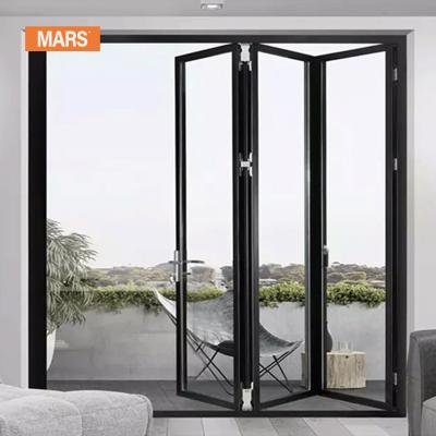 China New Wholesale Mars Accordion Folding Outdoor Aluminum Wide Screen Slide and Triple Sliding Doors with Double Glass for Bedroom for sale