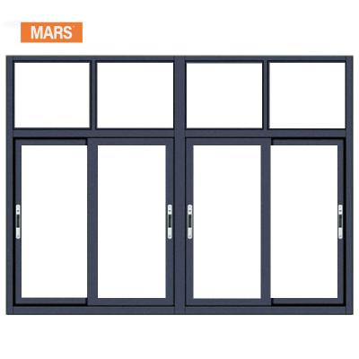 China New Mars Magnetic Thermally Broken Track 4 Window Storm Aluminum Sliding Wall With Double Glass For Home for sale