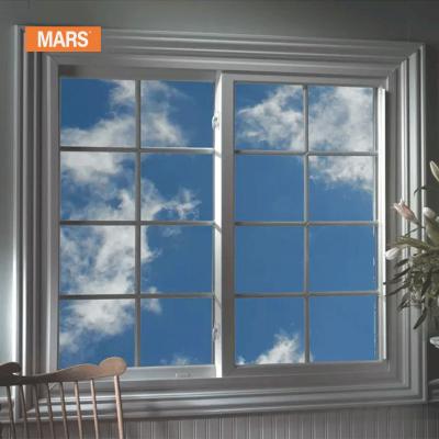 China Magnetic Screen Mars 60mm New Design Aluminum Alloy Curved Sliding Window Double Glazed Glass Panels Windows With French Grille Design for sale