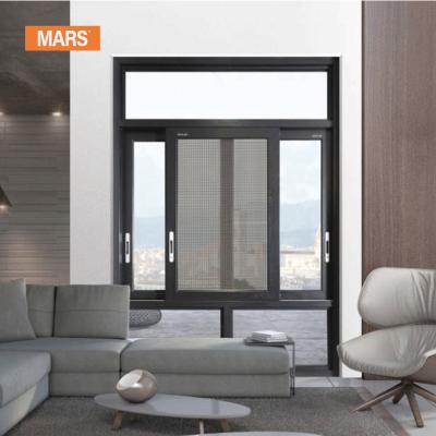 China Simple Design Bronze Color Mars Magnetic Screen High Standard New Aluminum Sliding Window With Double Glass for sale