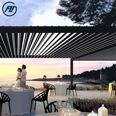 China Easily Assembled Outdoor Factory Supplying New Design Modern Aluminum Gazebos Pergola Waterproof Canopy Roof Led Light for sale