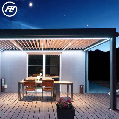 China Modern Customizable Gazebo Modern Waterproof Electric Garden Kits System Roof Canopy Easily Assembled Bioclimatic Outdoor Aluminum Pergola for sale