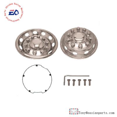 China 22.5*7.5/8.25/9.0 wheel parts 22.5 inch hubcap stainless steel universal wheelcap for bus truck for sale