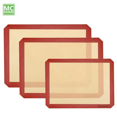 China Silicone Baking Mats Stocked Non-Stick Baking Set of 3 Quarter Sheets Reusable Bakeware Mats for Pastry, Bread, Bun, Fondant for sale