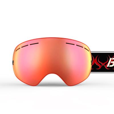 China Red Child Small Ski Goggles With Interchangeable Lenses , UV Protection for sale