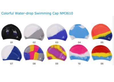 China Custom Water-drop Silicon Swimming Caps Mixed Color Hair Hats for sale