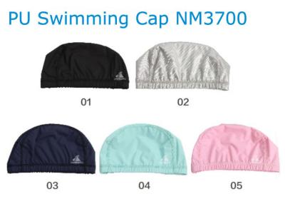 China Comfortable Adult Silicone Swim Cap PU Coated Waterproof Caps for sale