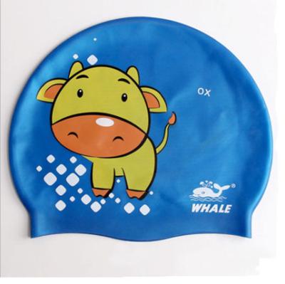 China Fasion and Health Silicone Childrens Swimming Hats Blue Swim Cap OEM for sale