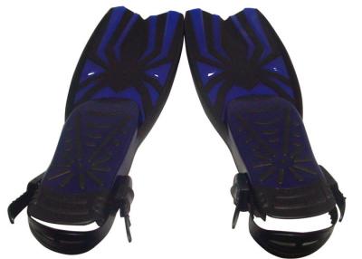 China Dark Blue Black Spider Short Silicone Swim Fins Adjustable Strap Durable Wear for sale