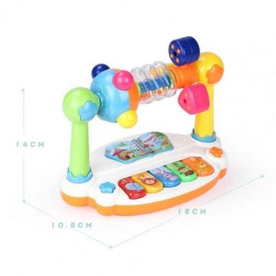 China For Birthdays Kids Baby Music Rotating Piano With Keyboard Light Healthy Educational Toy Kids Gift Animals Sounding Baby Playing Type Musica for sale