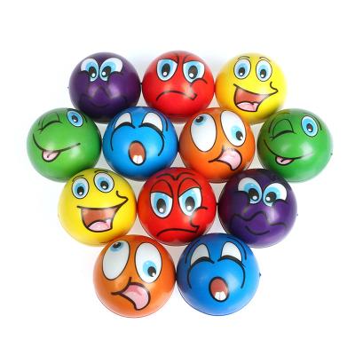 China For Birthdays 6pcs 6.3cm Stress Balls Squishy Smiley Laugh Face Soft Foam PU Squeeze Balls Toys for Adults Children Kids for sale