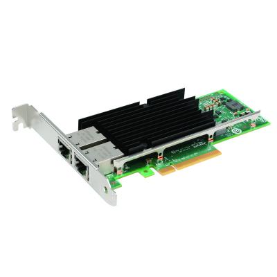 China Server 2 Port PCI Express 10G Base-T Copper PCIe Ethernet Network Card With Intel X540 Chip for sale