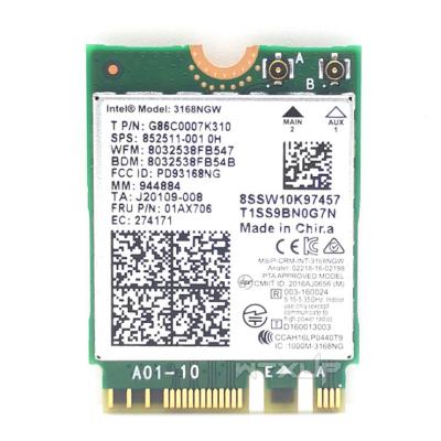 China Dual Band AC 3168ac 3168 3168NGW NGFF M.2 802.11ac Wifi BT 4.2 2.4G 5Ghz LAPTOP Network Card Wi-Fi Wireless Adapter for sale